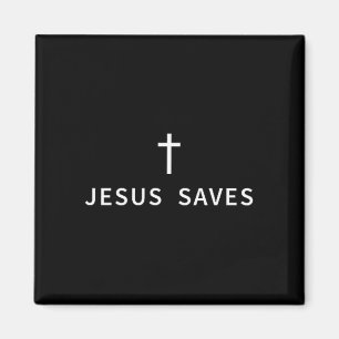 Aimant Croix minimale chrétienne Jésus sauve Mode Religie