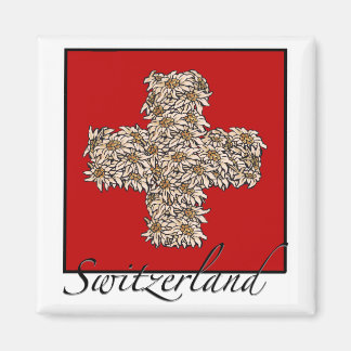 Aimant Croix suisse Edelweiss