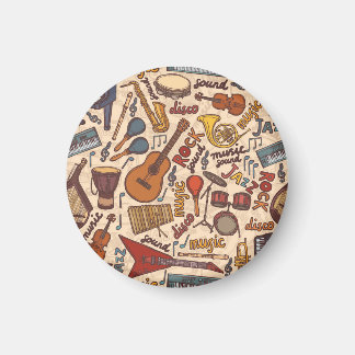 Aimant Croquis Musical : Colorful Vintage sans couture.