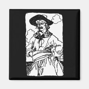 Aimant Croquis vintage d'un capitaine par Howard Pyle
