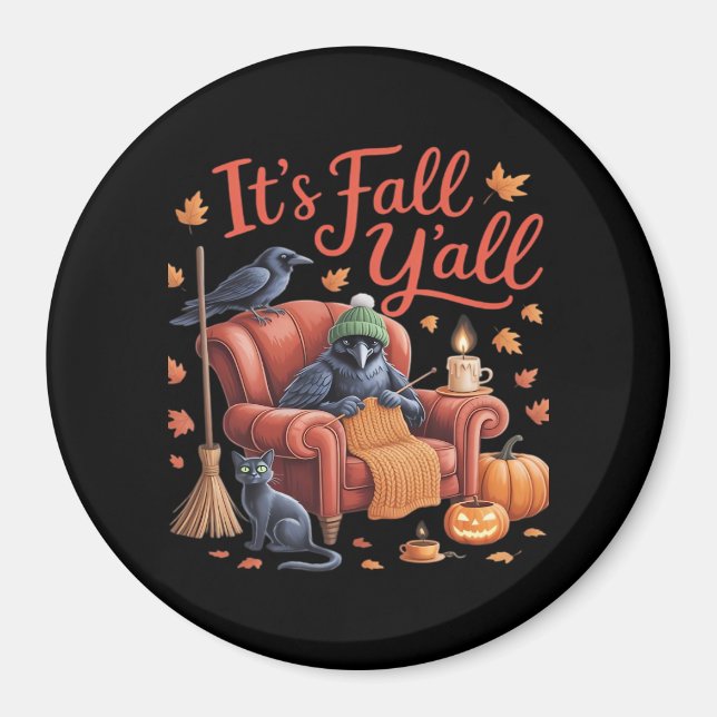 Aimant Crow C’est l’automne Y’tous les Citrouilles Automn (Devant)