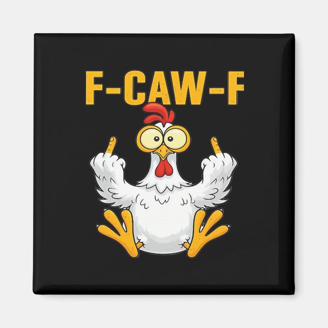 Aimant Crow F-Caw-F Funny Humor Gothic (Devant)