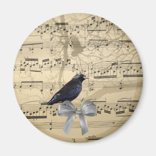 Aimant Crow sur une feuille de musique