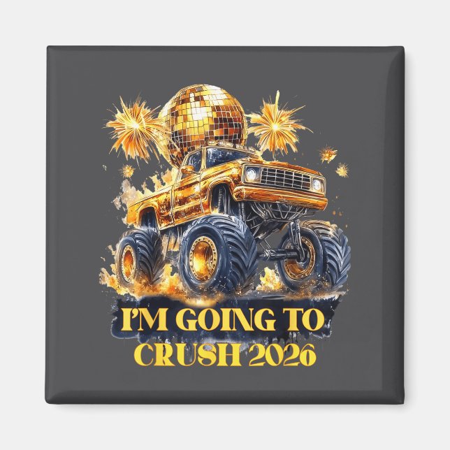 Aimant Crush 2026 Monster Truck New Year Party Countdown  (Devant)