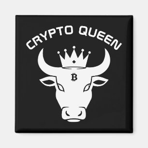 Aimant Crypto Queen Personnalisé Noir