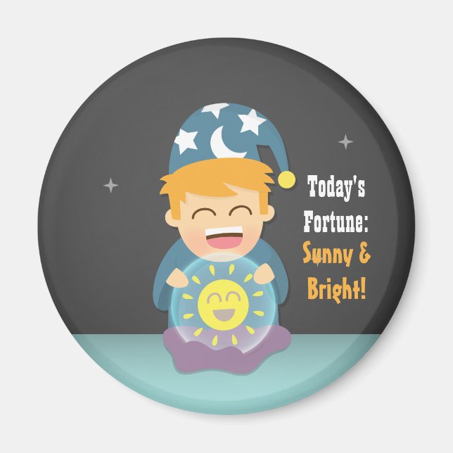 Aimant Crystal Ball Fortune Teller pense positif (Devant)