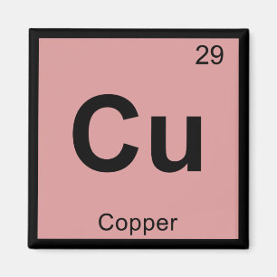 Aimant Cu - Symbole de tableau périodique de la chimie du
