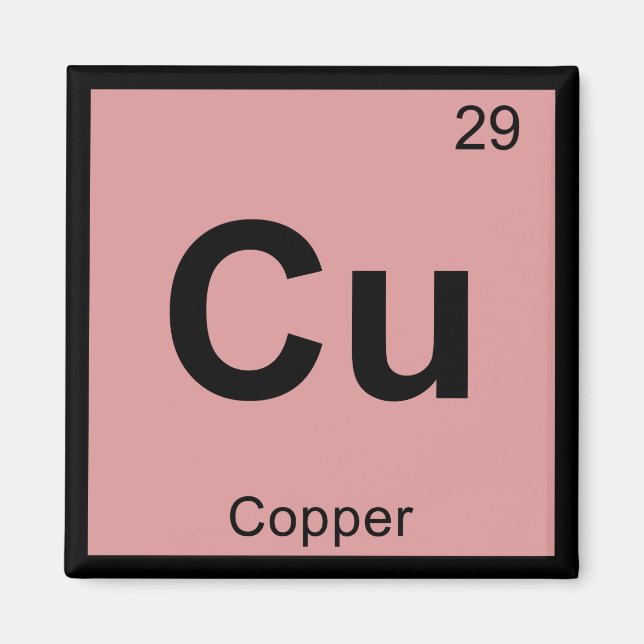 Aimant Cu - Symbole de tableau périodique de la chimie du (Devant)