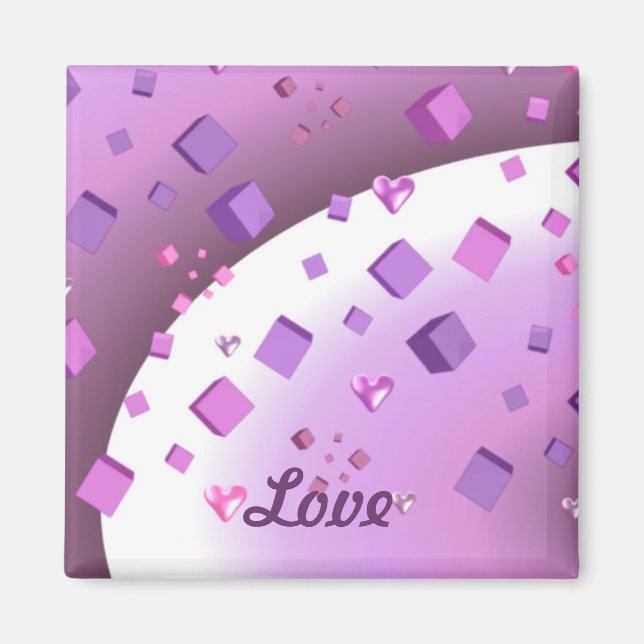 Aimant Cubes et coeurs flottants (Devant)