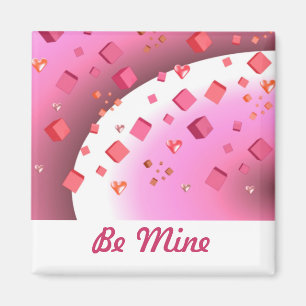 Aimant Cubes flottants et cœurs de la Saint-Valentin