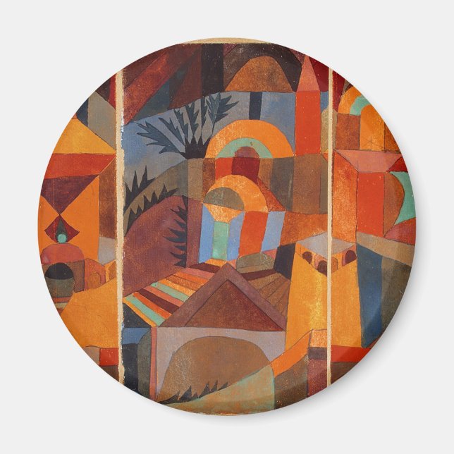 Aimant Cubisme Abstrait coloré Klee Temple Gardens (Devant)