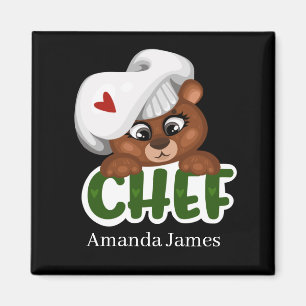 Aimant Cuisine chef ours ajouter le nom