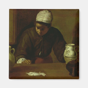 Aimant Cuisine domestique avec la soupe à Emmaus, c.1618