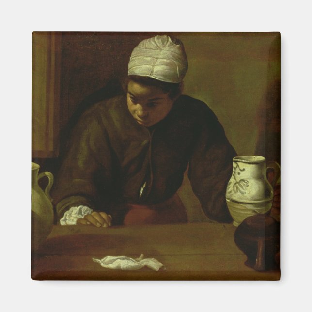 Aimant Cuisine domestique avec la soupe à Emmaus, c.1618 (Devant)