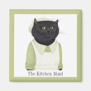 Aimant CUISINE MAID CAT Carré magnétique + texte