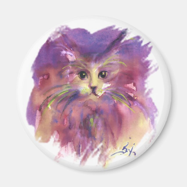 AIMANT CUISINE POURPUE, PORTRAIT DE CAT DE CUISINE (Devant)
