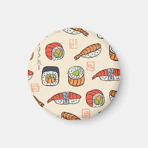 Aimant Cuisine sushi, design motif sans soudure.