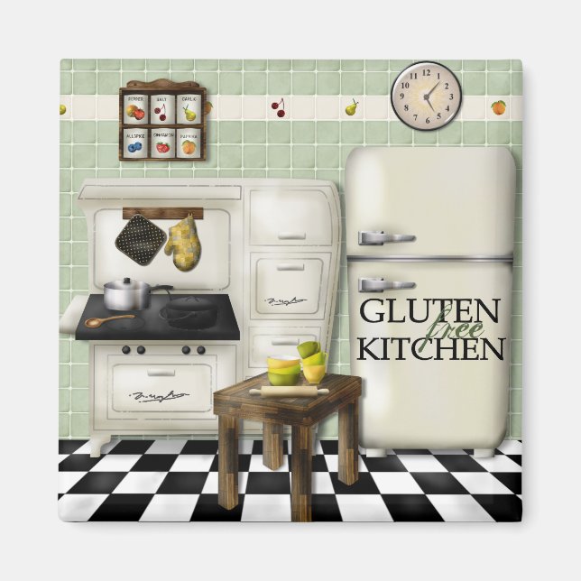 Aimant Cuisine verte sans gluten (Devant)