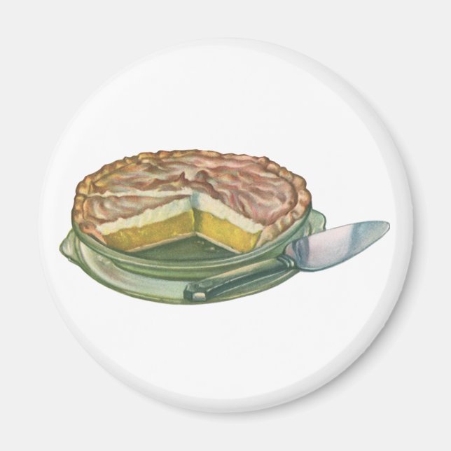 Aimant Cuisine vintage, dessert à tarte au citron meringu (Devant)