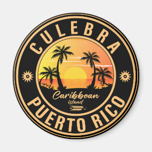 Aimant Culebra Porto Rico Retro Sunset Souvenirs 60s