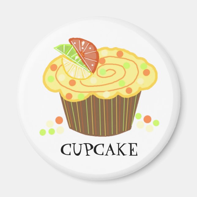Aimant Cupcake au bonbon au citron (Devant)