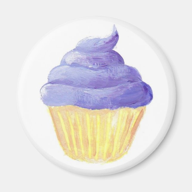 Aimant Cupcake de givrage violet (Devant)