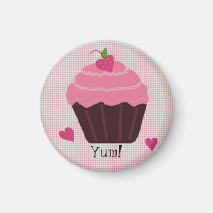 Aimant Cupcake rose congelé