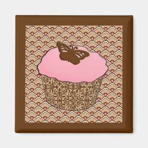 Aimant Cupcake rose fraise
