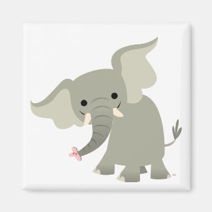 Aimant curieux d'éléphant de bande dessinée