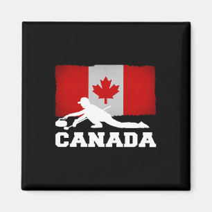 Aimant Curling Canada Drapeau Fierté Vacances Voyage Cana
