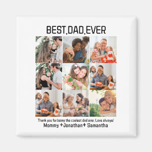 Aimant Custom Best Dad Ever Fathers Day 9 Photo Collage