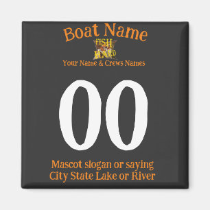 Aimant Custom Boat Jersey Boat Name Your Name Number City