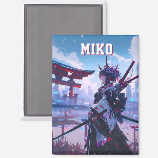 Aimant Custom Cyberpunk Anime Japanese Miko Torii Gate