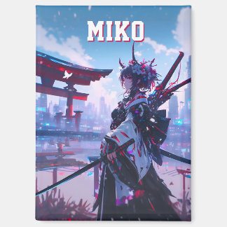 Aimant Custom Cyberpunk Anime Japanese Miko Torii Gate