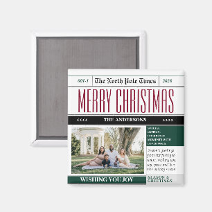 Aimant Custom Holiday Times Journal Photo de Noël