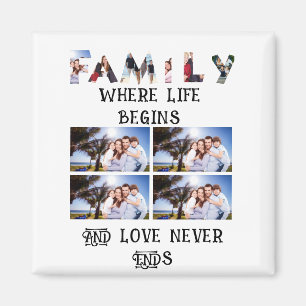 Aimant Custom Modern Family Love 10 Photo Collage