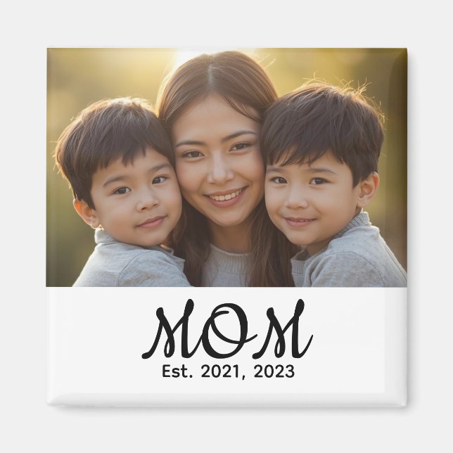 Aimant Custom Mom Established Modern Script Photo (Devant)