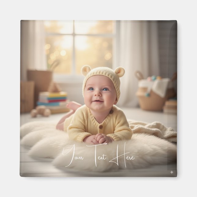 Aimant Custom Personalized Baby Picture Keepsake Design (Devant)