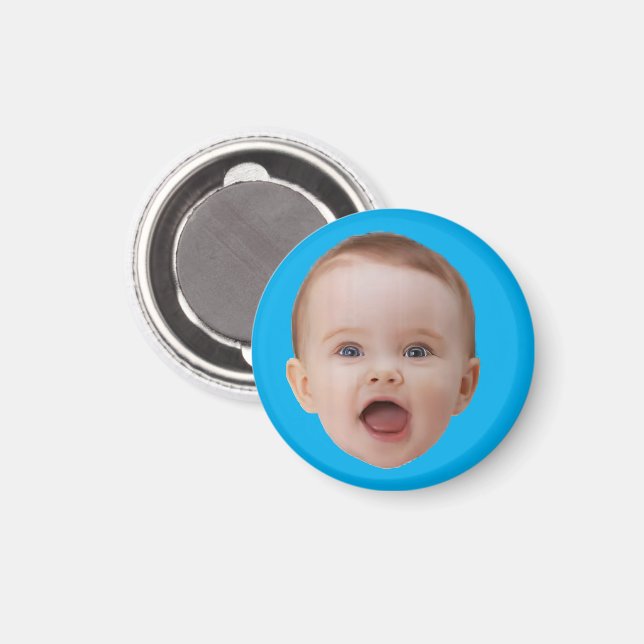 Aimant Custom Photo , Custom Photo Face Blue (Recto/Verso)