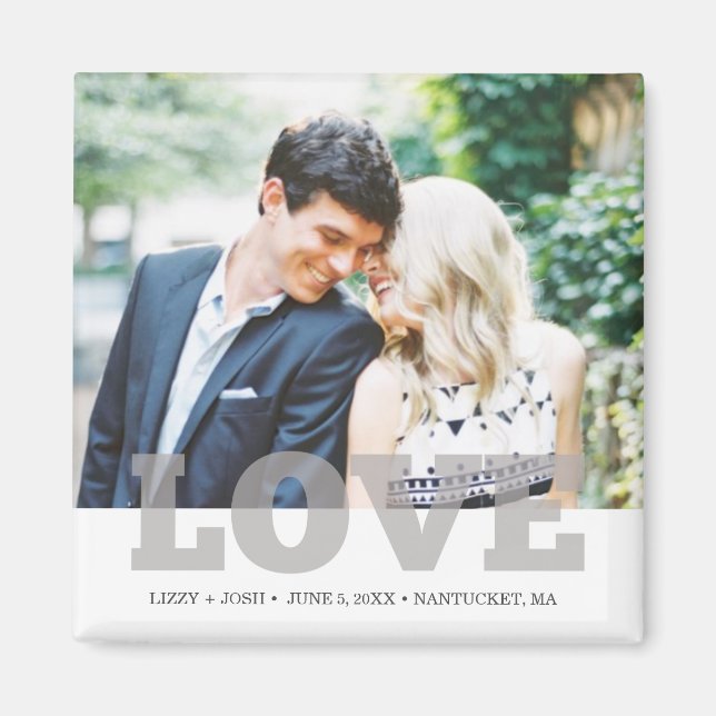 Aimant Custom Photo Love Wedding Favor (Devant)