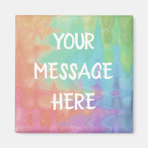 Aimant Customisez votre propre aquarelle arc-en-ciel 