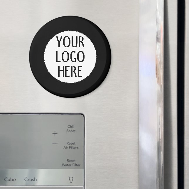 Aimant Customize Your Black White company logo (In situ (réfrigérateur))