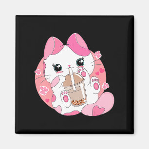 Aimant Cute Anime Kawaii Chat Boba Bubble Tea Girls Costu