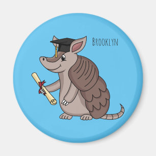 Aimant Cute armadillo avec dessin animé de la casquette d