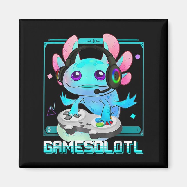 Aimant Cute Axolotl Lover Gamesalotl Jeu Axolotl Enfants (Devant)