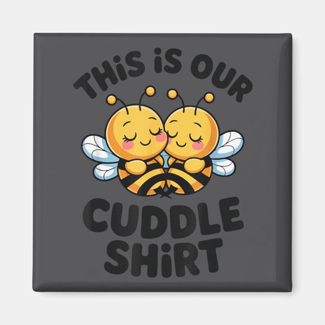 Aimant Cute Bee Couple Cuddle Funny Romantic  (Devant)