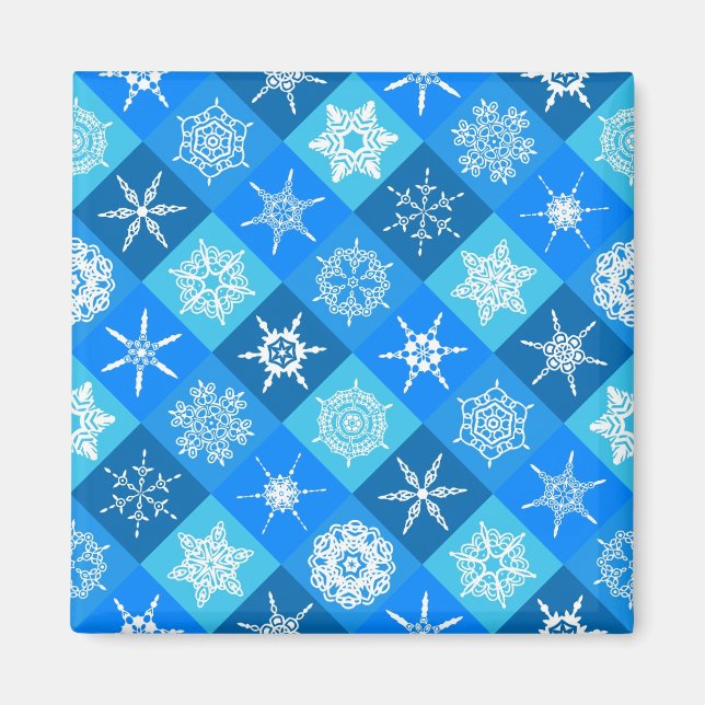 Aimant Cute bleu flocon de neige design motifs (Devant)
