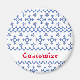 Aimant Cute Blue Snowflakes Motif Thunder_Cove