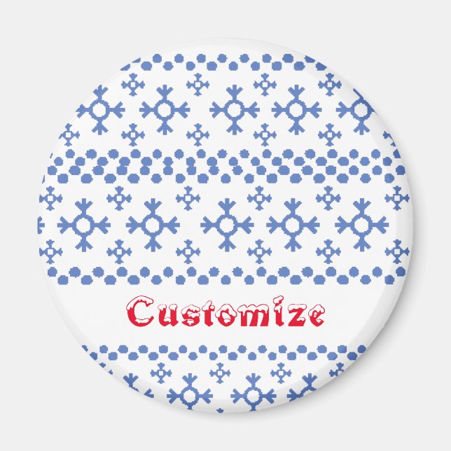 Aimant Cute Blue Snowflakes Motif Thunder_Cove (Devant)