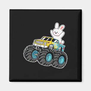 Aimant Cute Bunny équitation Monster Camion Pâques Jour E